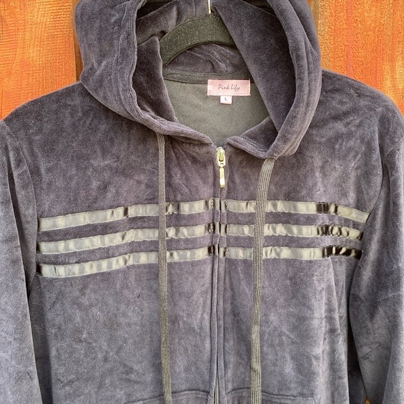 Pink Lily Zip Up Sweater Size L - Picture 3 of 6